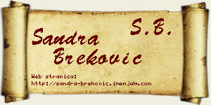 Sandra Breković vizit kartica